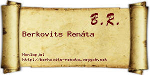 Berkovits Renáta névjegykártya